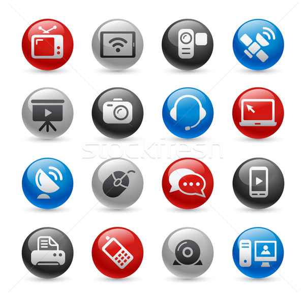 Comunicaciones iconos gel vector botones web Foto stock © Palsur
