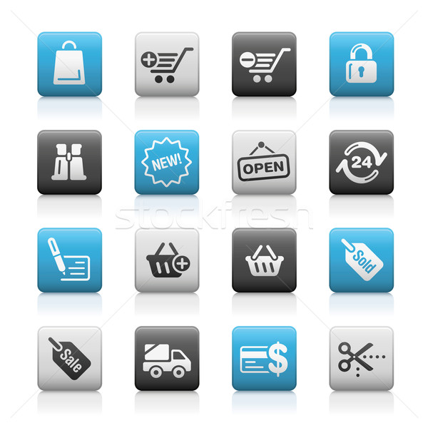 Warenkorb Web-Icons matt professionelle Symbole Website Stock foto © Palsur