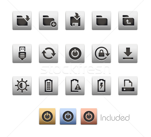 Stockfoto: Interface · iconen · vector · bestand · kleur · icon