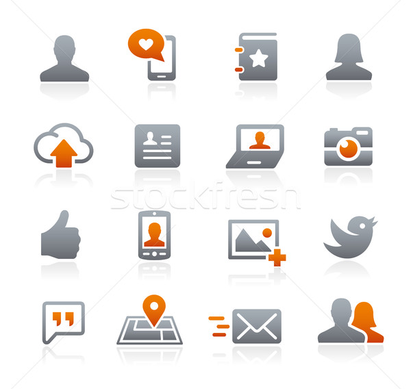 Social Web Icons -- Graphite Series Stock photo © Palsur