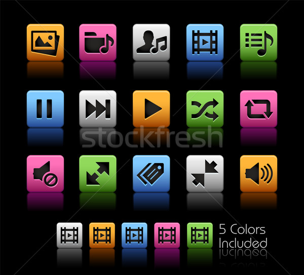 Media Player Icons -- ColorBox Series Stock photo © Palsur