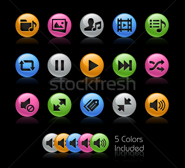 Media Player Icons - Gelcolor Series Stock photo © Palsur