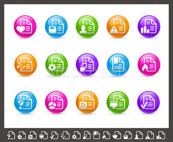 Documents Icons - 2 of 2 // Rainbow Series Stock photo © Palsur