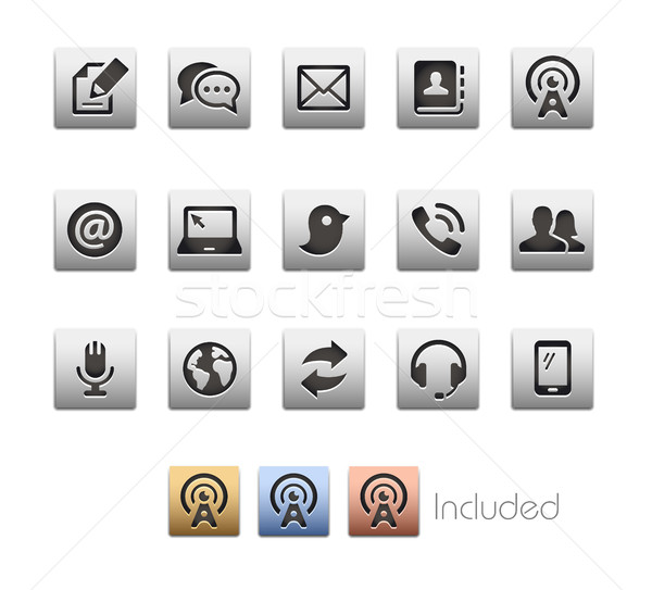 Stock photo: Communications Icons - Metalbox Series
