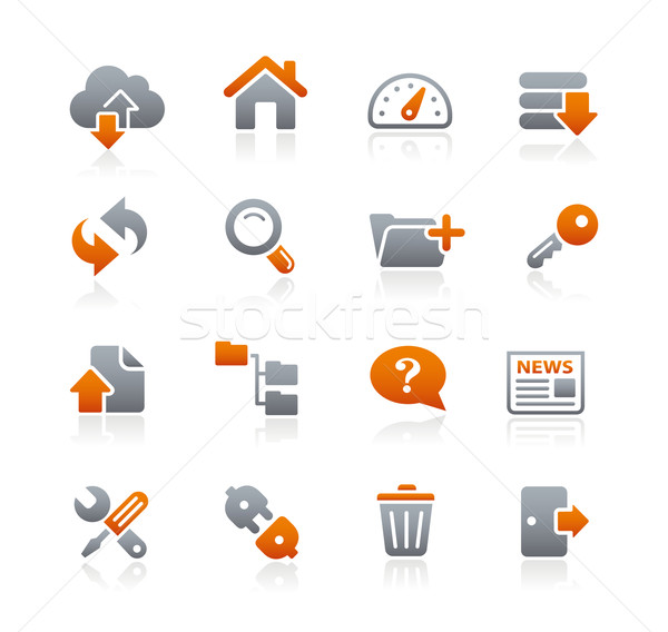 Ftp hosting iconen grafiet vector web Stockfoto © Palsur