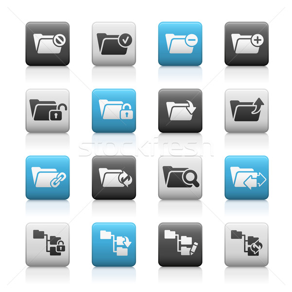 Map iconen mat vector web afdrukken Stockfoto © Palsur