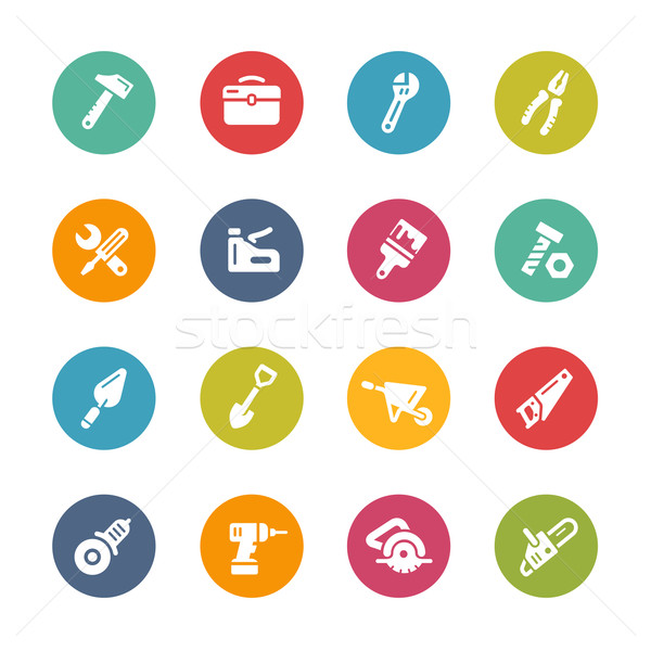 Tools Icons -- Fresh Colors Series Stock photo © Palsur