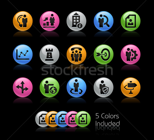 Stockfoto: Bedrijf · strategie · iconen · vector · bestand · kleur