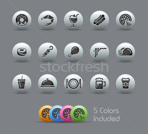 Food Icons - Set 2 of 2 // Pearly Serie Stock photo © Palsur
