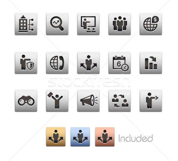 Stock photo: Business Opportunities and Strategies Icon set - Metalbox Series