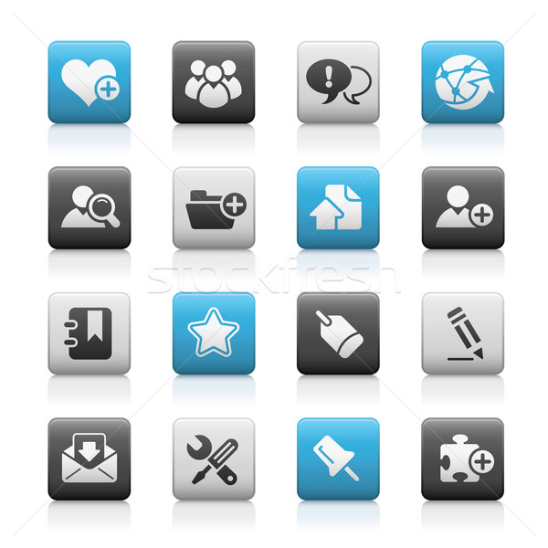 Blog Internet Web-Icons matt professionelle Symbole Stock foto © Palsur