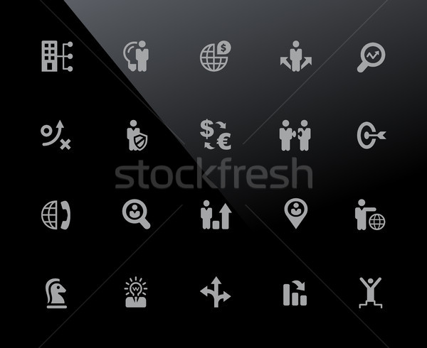 Foto stock: Estrategia · de · negocios · gestión · iconos · vector · trabajo