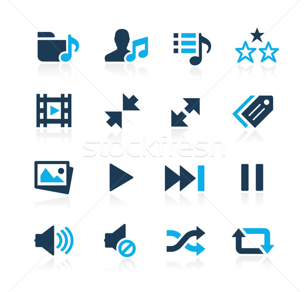 Media Player Icons // Azure Series Stock photo © Palsur