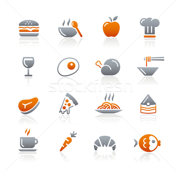 Alimentos iconos grafito vector web impresión Foto stock © Palsur