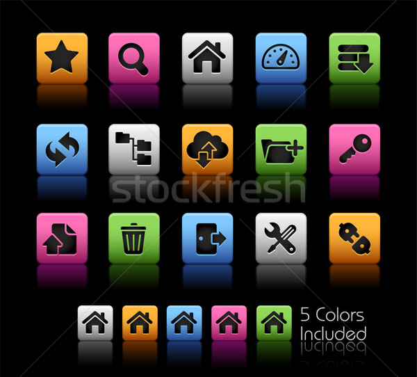 FTP & Hosting Icons // Color Box Stock photo © Palsur