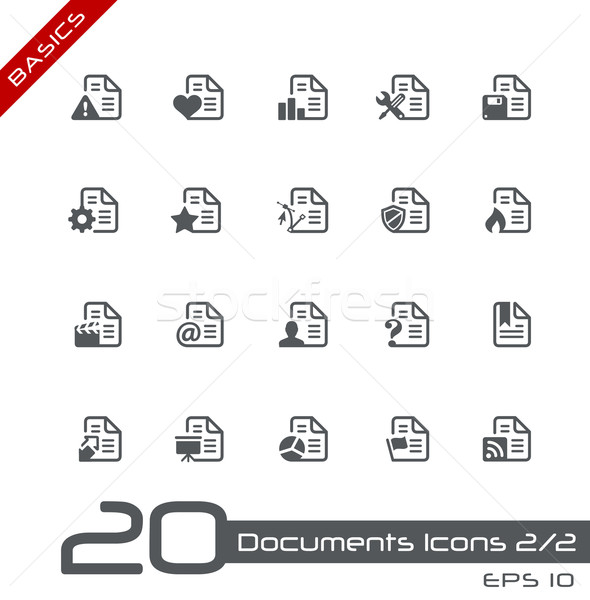 Documents Icons - Set 2 of 2 // Basics Stock photo © Palsur