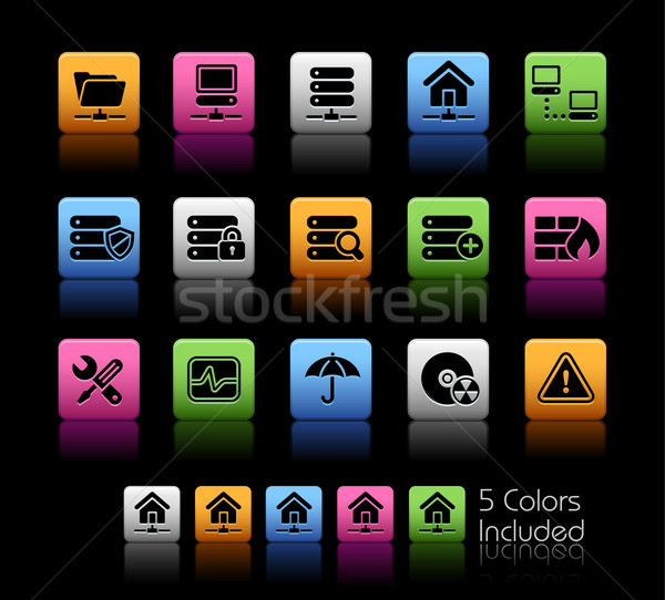Imagine de stoc: Reţea · serverul · ce · culoare · cutie · eps
