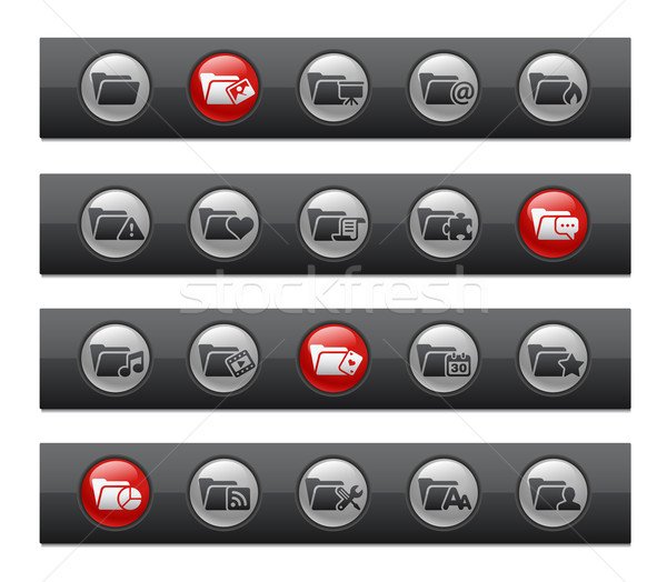 папке иконки набор кнопки Бар вектора Сток-фото © Palsur