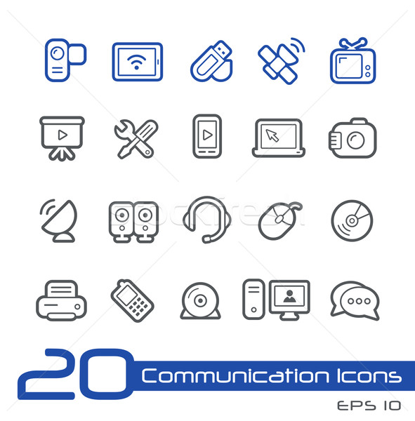 Stock foto: Kommunikation · Symbole · line · Vektor · Website · Präsentation