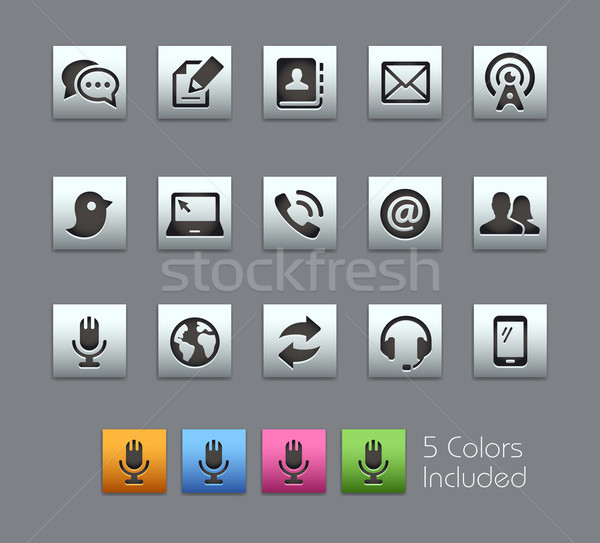 Stock photo: Telecommunications Icons -- Satinbox Series