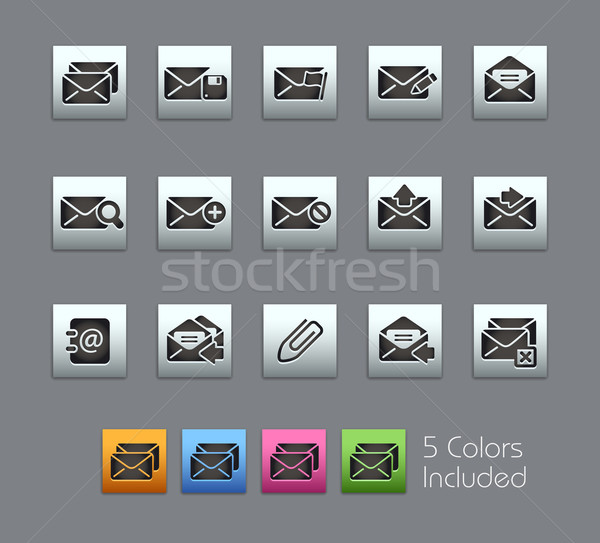 E-mail iconen vector bestand kleur icon Stockfoto © Palsur