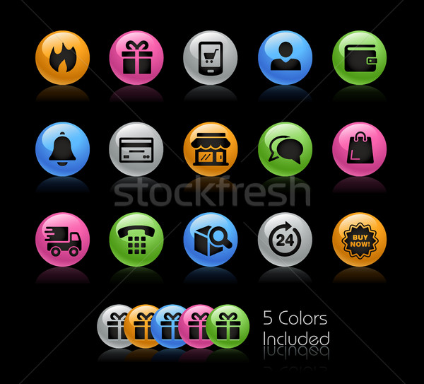 E-Shopping Icon set - Gelcolor Series Stock photo © Palsur