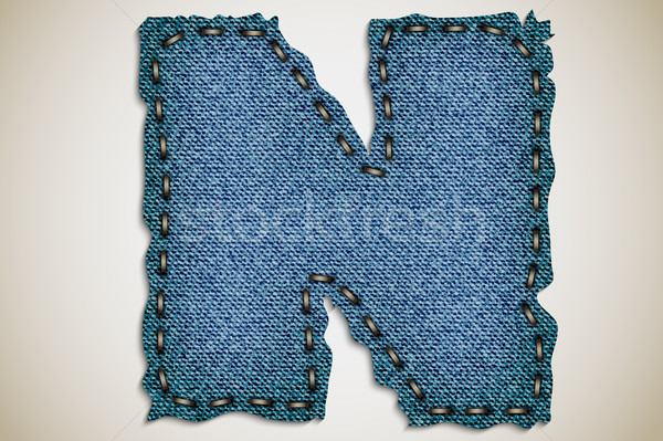 Denim letter alphabet texture jeans. vector Stock photo © Panaceadoll