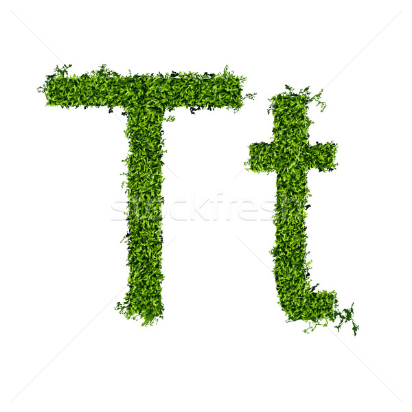 Isolated grass alphabet on white background Stock photo © Panaceadoll