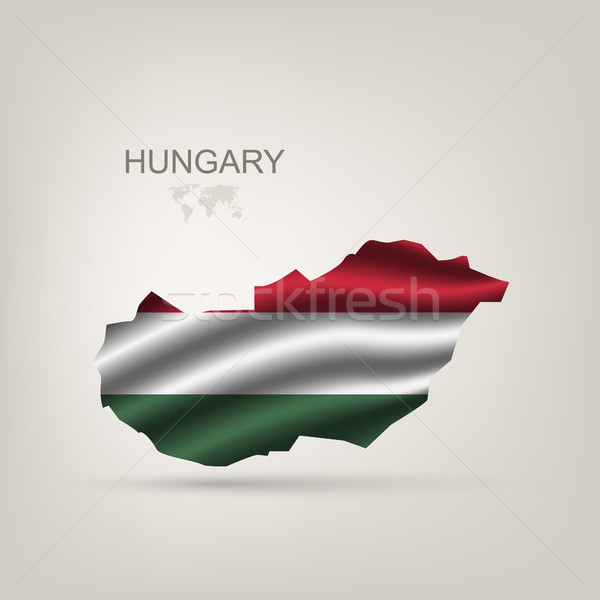 Illustrations of the world with flags and capitals Stock photo © Panaceadoll