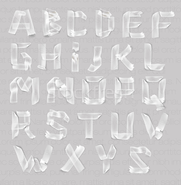 Set Briefe Alphabet Klebstoff transparent Band Stock foto © Panaceadoll