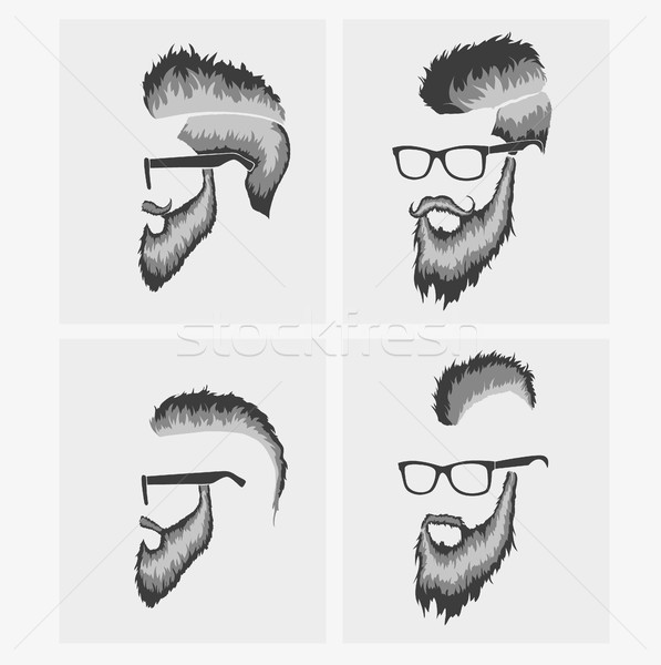 Peinados barba bigote gafas hombres Foto stock © Panaceadoll