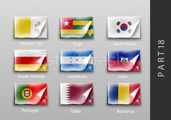 Stock photo: Flags in the form of states with shadows