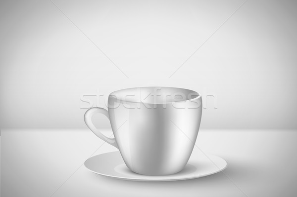 Alb ceaşcă de cafea cafea mic dejun ceaşcă umbră Imagine de stoc © Panaceadoll