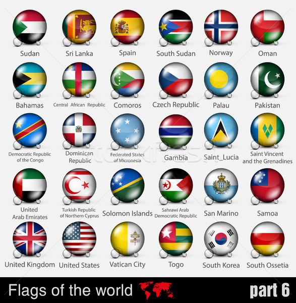 Drapeaux tous pays ball 3d ombres design [[stock_photo]] © Panaceadoll