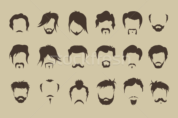 hairstyles with a beard in the face, full face Stock photo © Panaceadoll