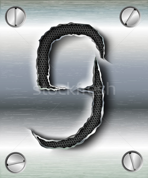 Alphabet Briefe zerrissen Metall Schatten Design Stock foto © Panaceadoll