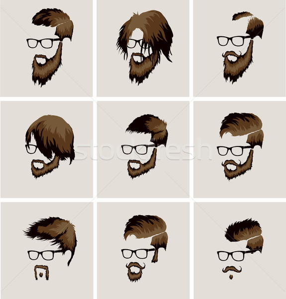 hairstyles with a beard and mustache Stock photo © Panaceadoll