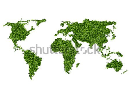 Wereldkaart vorm groen gras veld ontwerp aarde Stockfoto © Panaceadoll