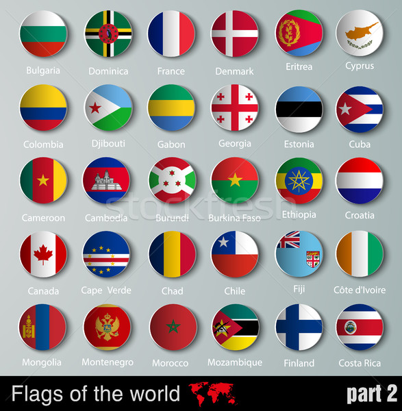 vector Flags of all countries with shadows Stock photo © Panaceadoll