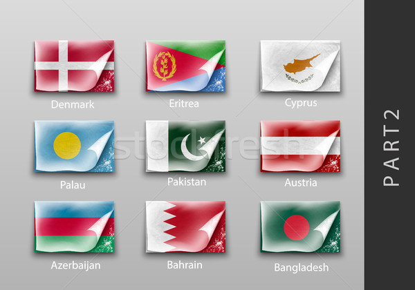 Stock photo: Flags in the form of states with shadows