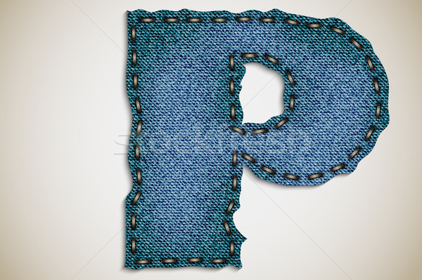 Denim Schreiben Alphabet Textur Jeans Vektor Stock foto © Panaceadoll