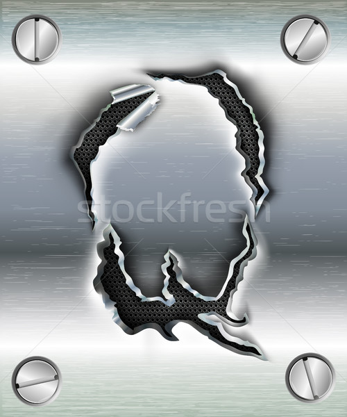 Alfabet litery rozdarty metal cień projektu Zdjęcia stock © Panaceadoll