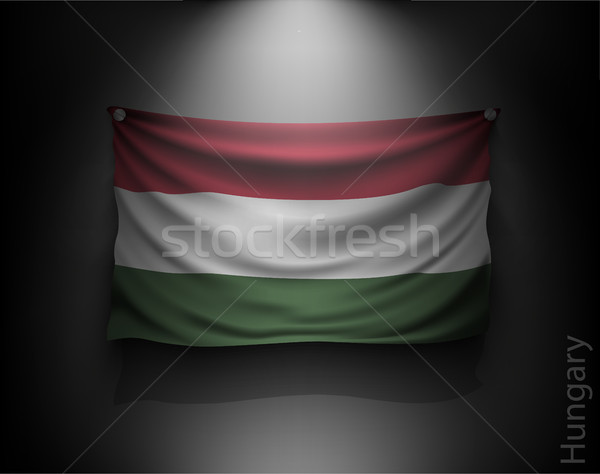 Bandera oscuro pared atención iluminado Foto stock © Panaceadoll