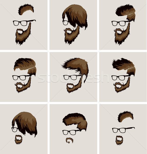 hairstyles with a beard and mustache Stock photo © Panaceadoll