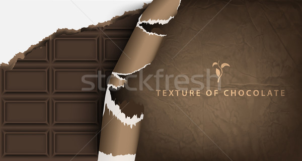 texture of chocolate bar with broken ends and text Stock photo © Panaceadoll