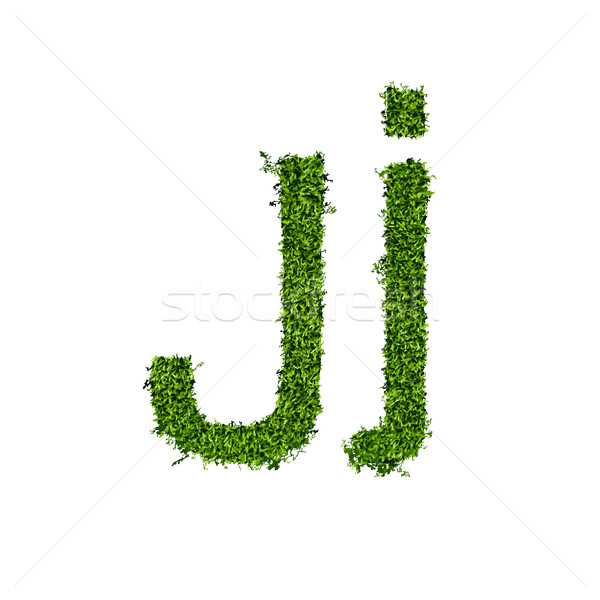 Isolated grass alphabet on white background Stock photo © Panaceadoll