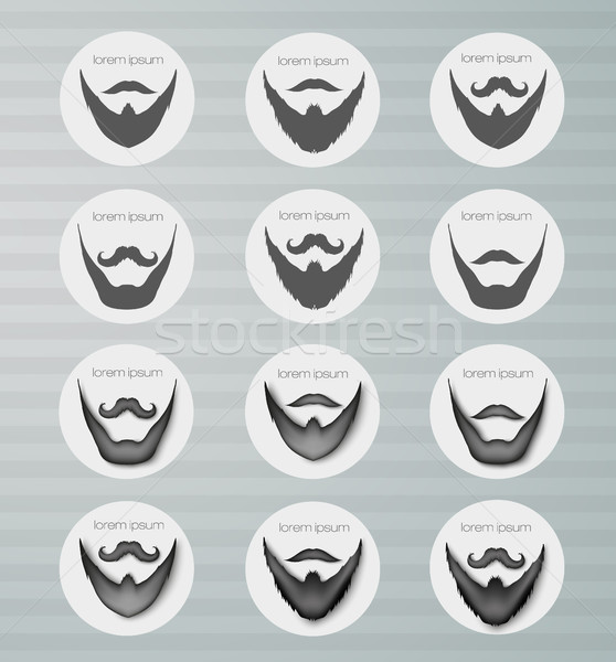 round icons beard with mustache Stock photo © Panaceadoll