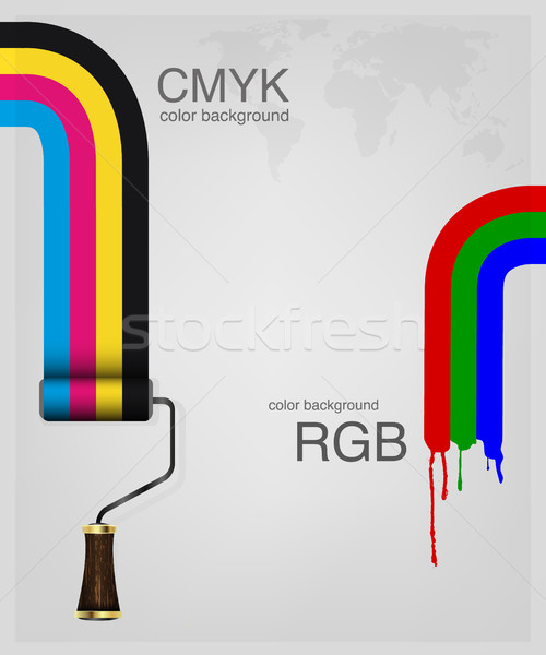 CMYK and RGB vector . Print colors paint-roller. Stock photo © Panaceadoll