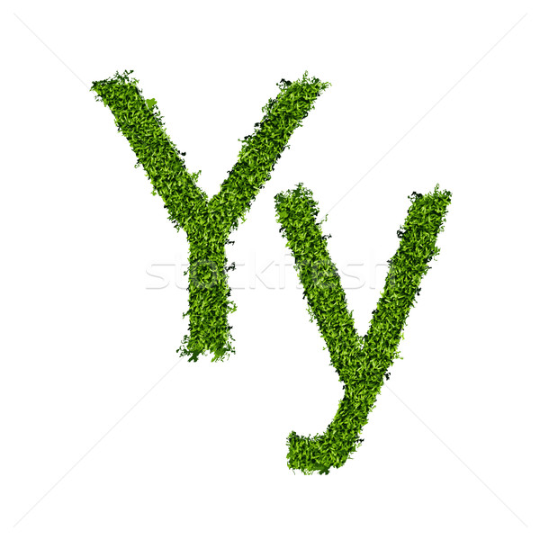 Isolated grass alphabet on white background Stock photo © Panaceadoll