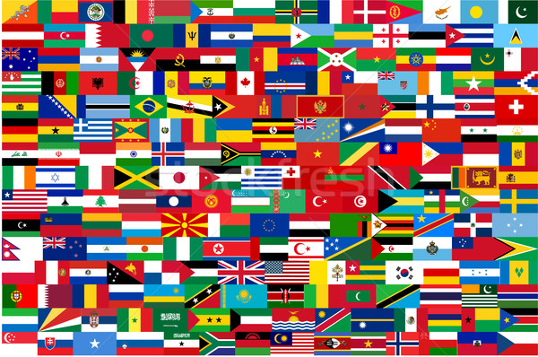 Zdjęcia stock: Flagi · świat · jeden · banderą · cień